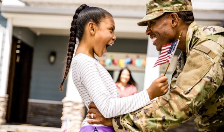 Military family reunion