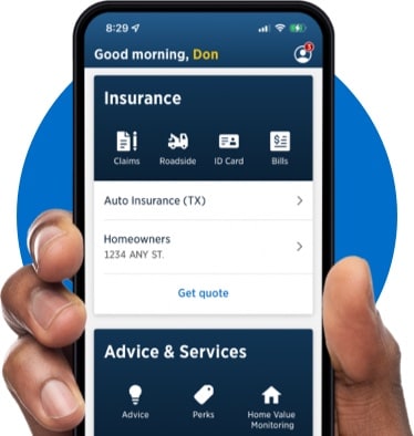 USAA mobile app screenshot